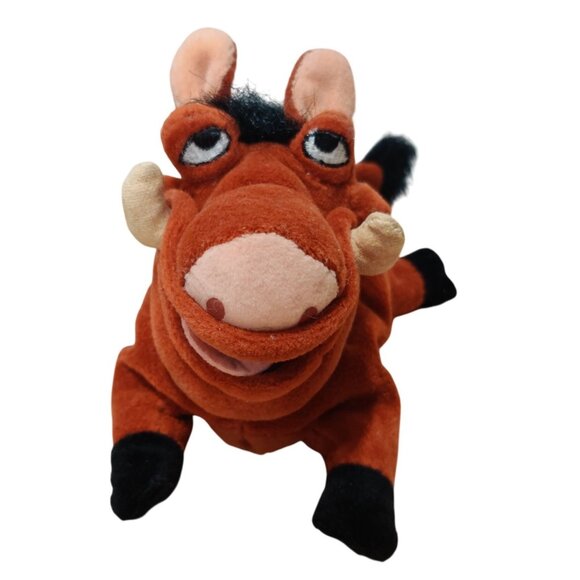 Disney Lion King Pumbaa Plush 4" Bean Bag Toy Brown Black Mane Tusks Stuffed - Picture 1 of 7